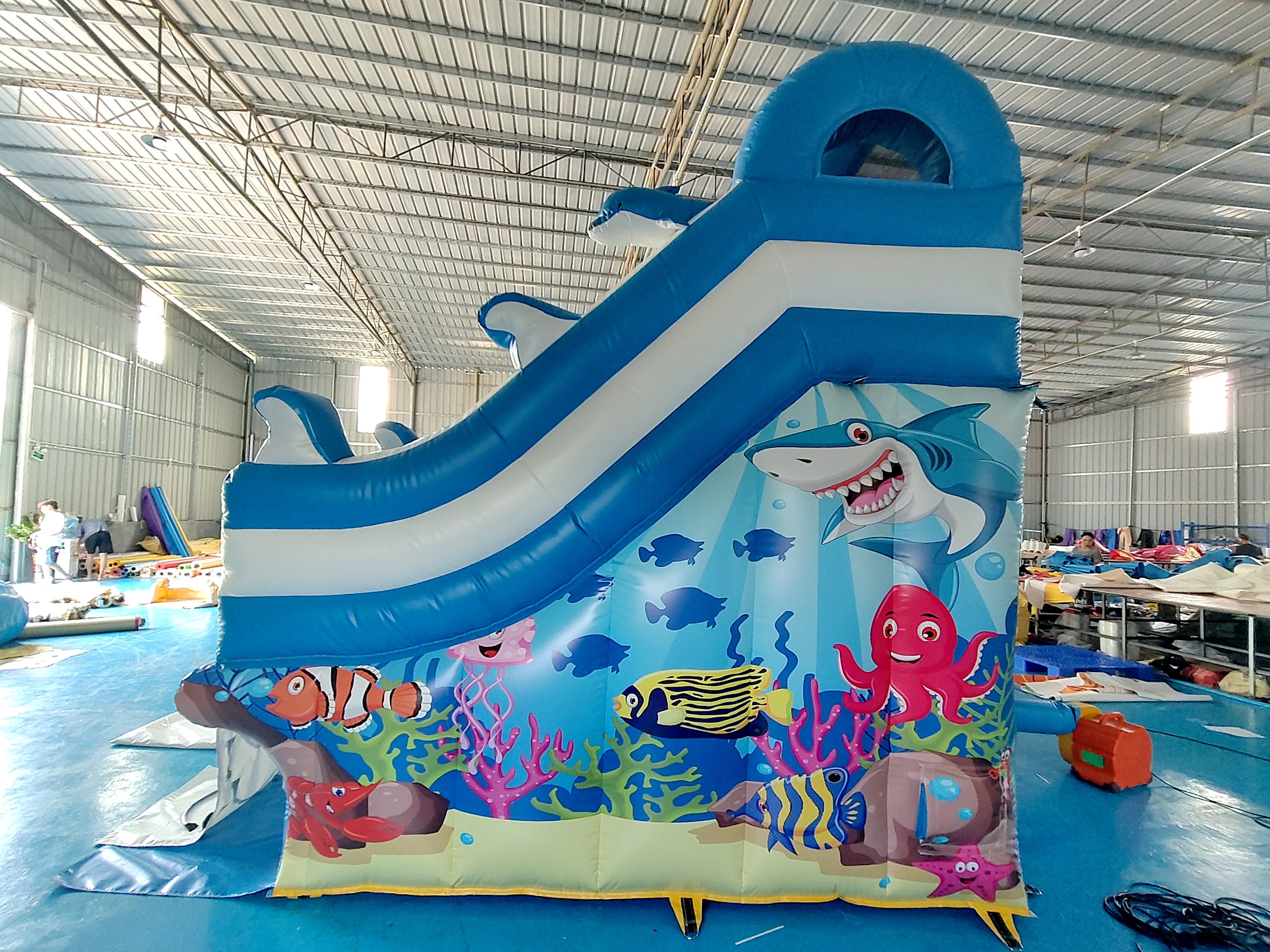 Commercial PVC Fireproof Inflatable Dry Slide Ocean Park High Slides Inflatable Castle For Kids And Adults
