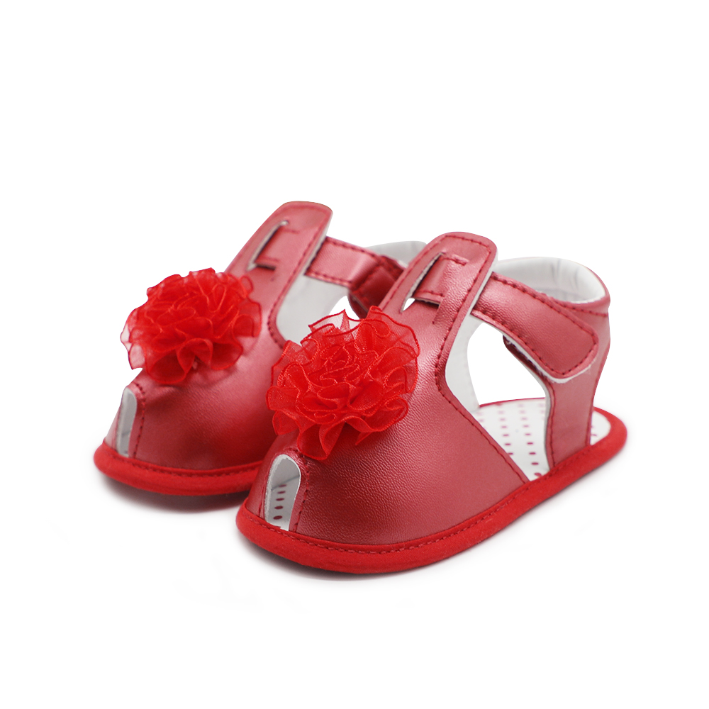 New designed PU Leather Flower lace 0-2 years girls Princess outdoor Baby shoes