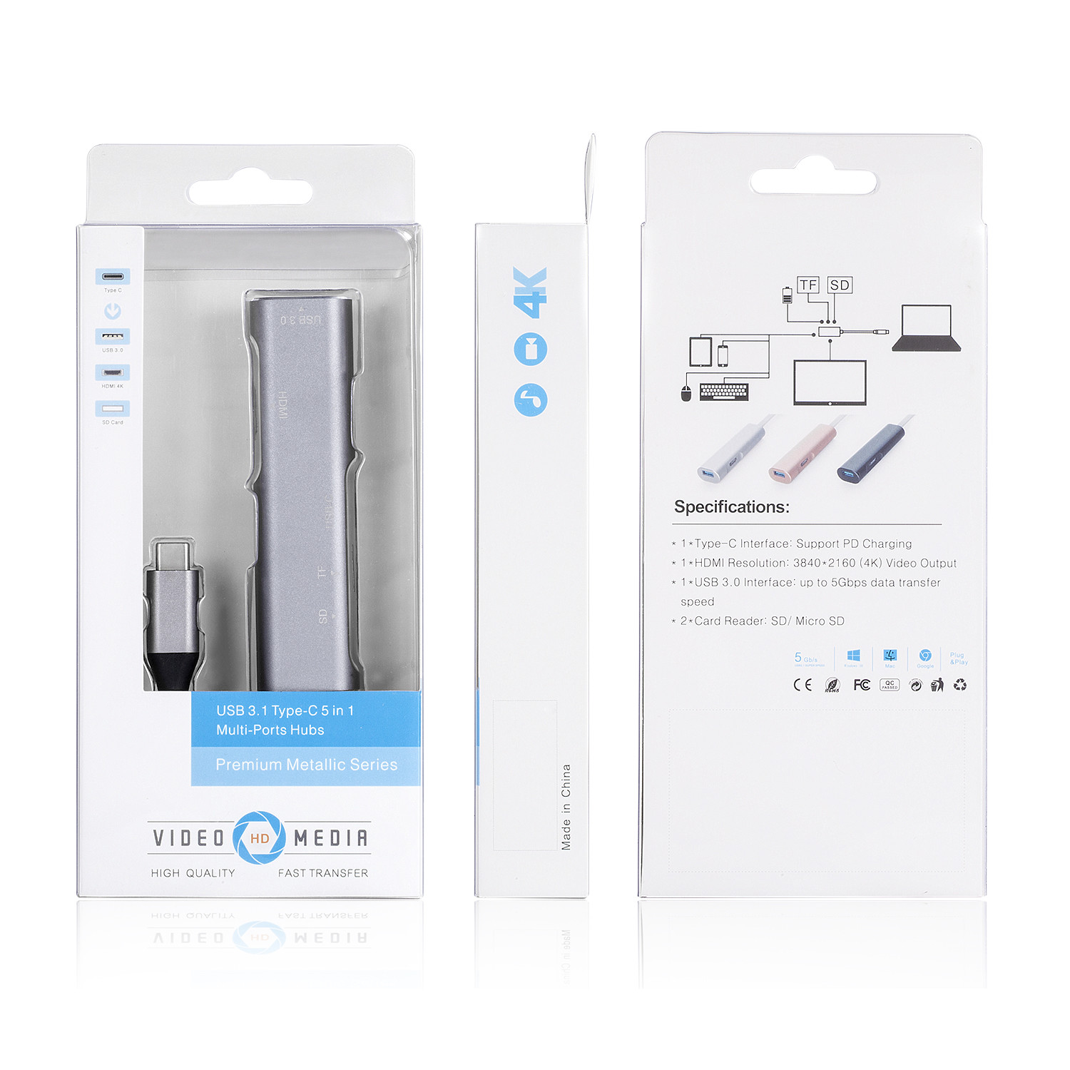 5 In 1 USB C Hubs
