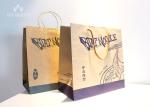 Food Grade Paper Bags , Kraft Brown Paper Bags With Handles Square Bottom