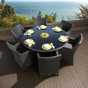 Quality Modern luxury PE rattan dinning table chair waterproof outside patio dinning table chair furniture wholesale
