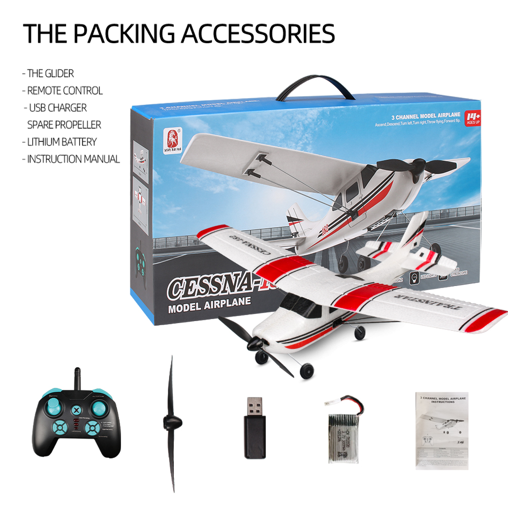 2.4g 2ch Outdoor Sport RC Flying Toys Electric Airplane Toys Remote Control Glider Plane for Children's Entertainment