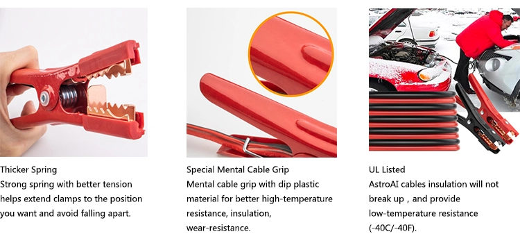 AstroAI Jumper Cables Booster Cable 4 Gauge 20Ft Heavy Duty, For Emergency Car Jump Starter