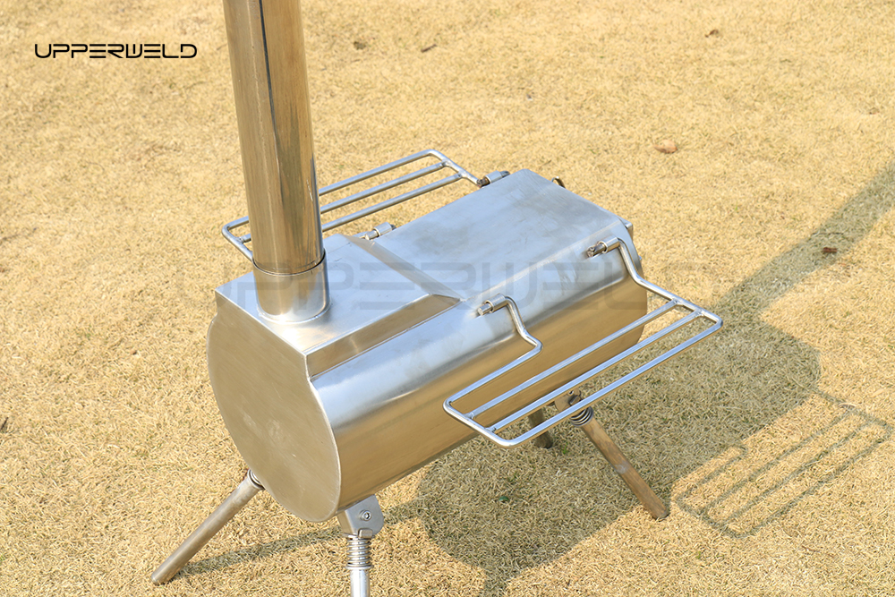 Wood Burning Tent Stove for Camping Stainless Steel and 3.5 Inch Chimney Pipe Included