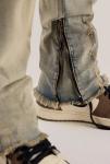 Small Quantity Clothing Manufacturer Vintage Washed Street Unisex Jeans Raw Hem