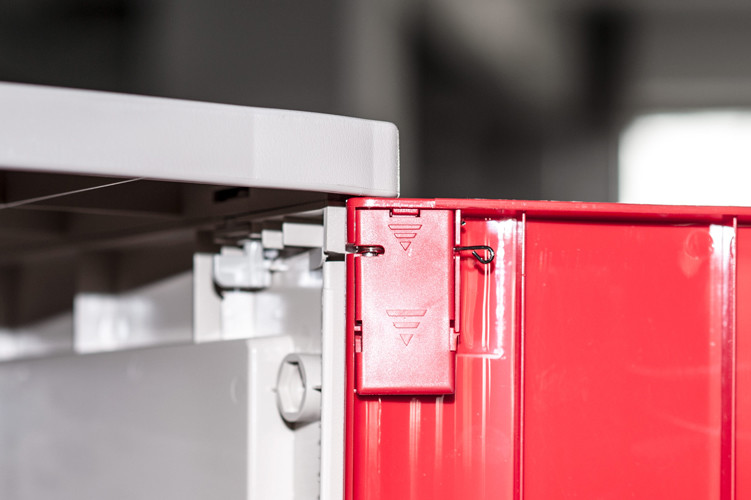 Cool 4 Tier Red Plastic School Lockers With Padlock H1810 * W310 * D460mm