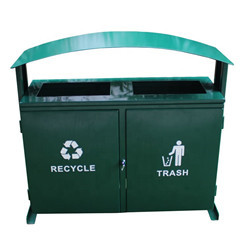 4 Compartments Outdoor Recycling Bins With 316 Stainless Steel Solid Timber Material