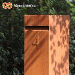 Corten Steel Rusted Outdoor Metal Furniture Steel Parcel Drop Box Multi Function