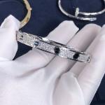 Factory Custom Fine Jewelry 18k White Ogold LOVE Bracelet, Diamond-Paved,