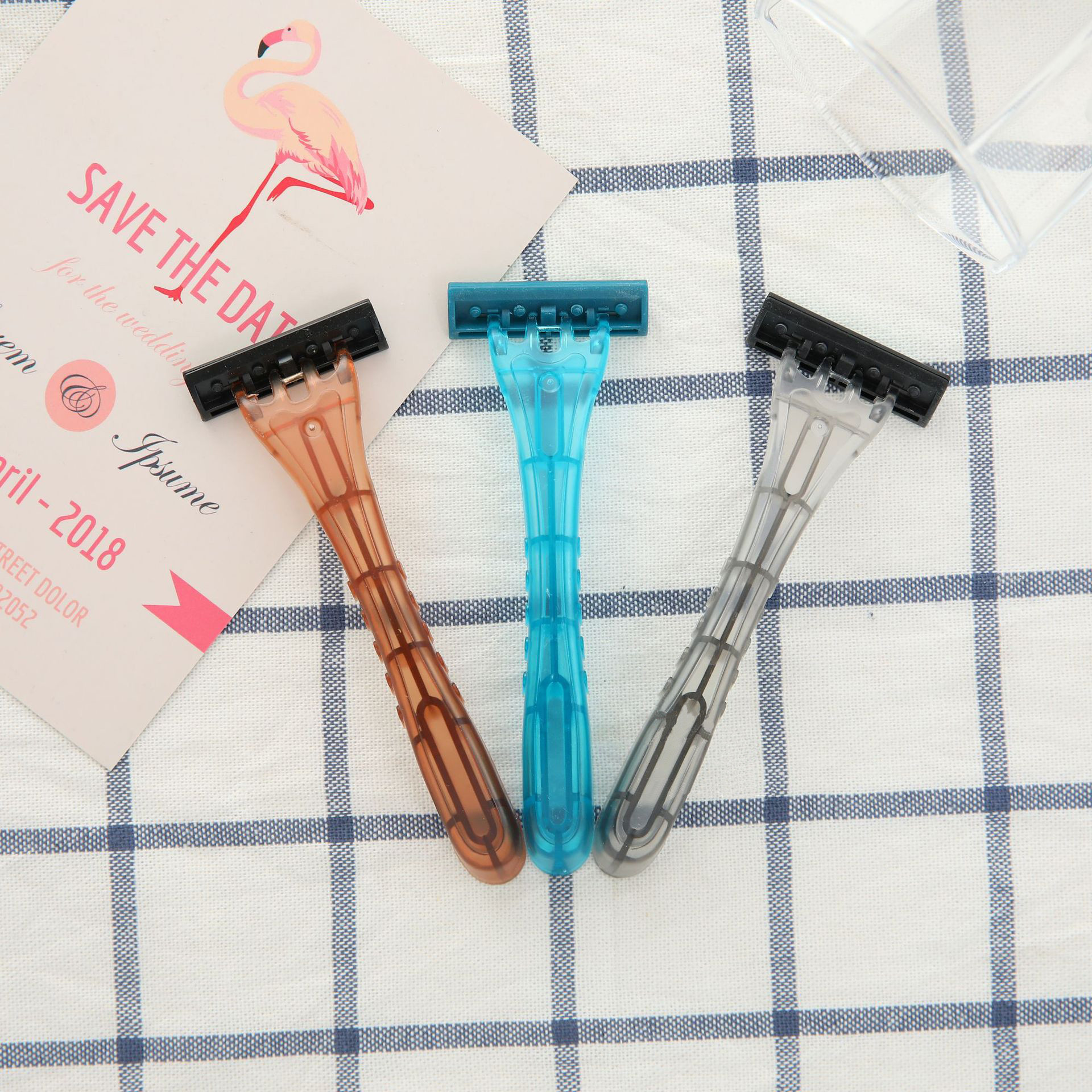 High Quality New 2 Blades Plastic Shaving Razor Private Label Disposable Safety Razor