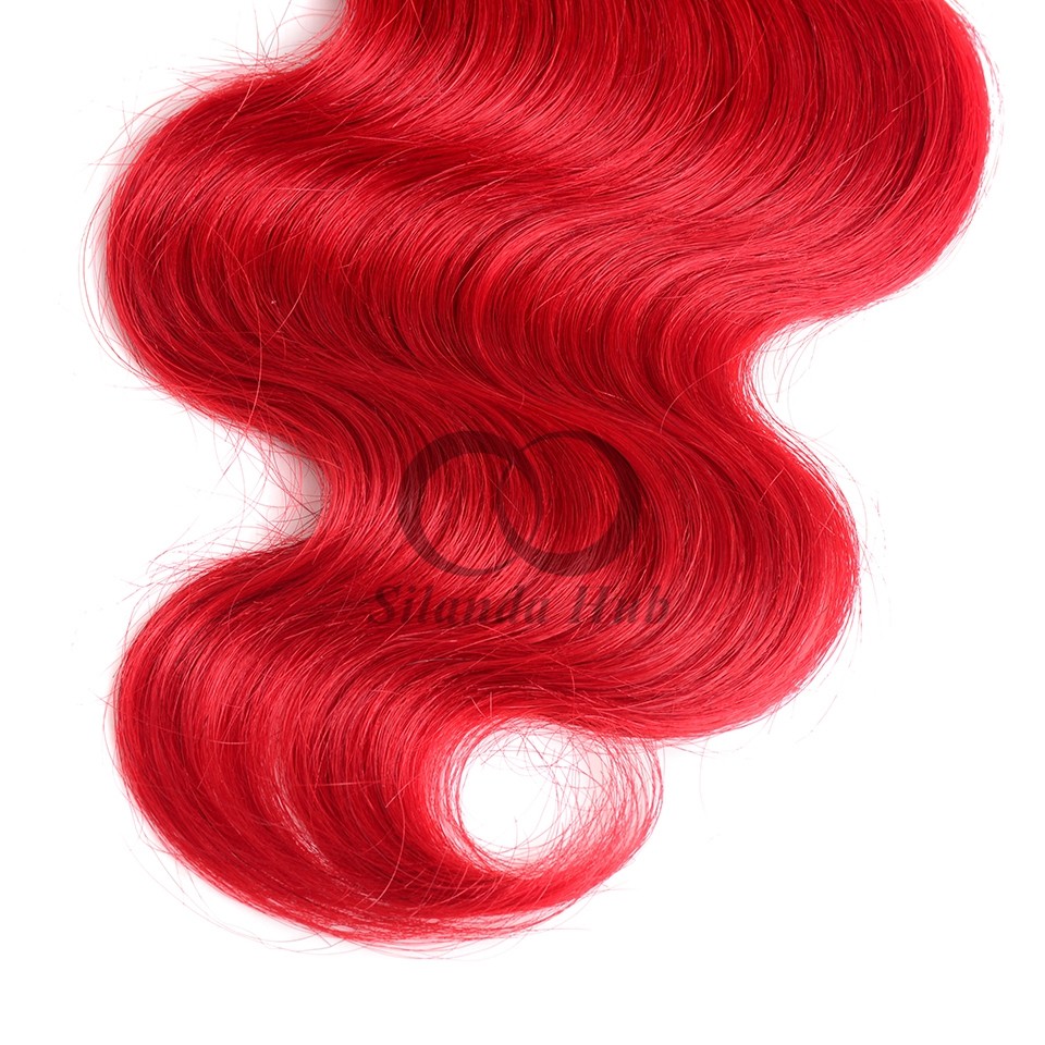 #T1B/Red Body Wave Remy Human Hair Bundles Sew In Weave Bundles Brazilian Bundle Deals