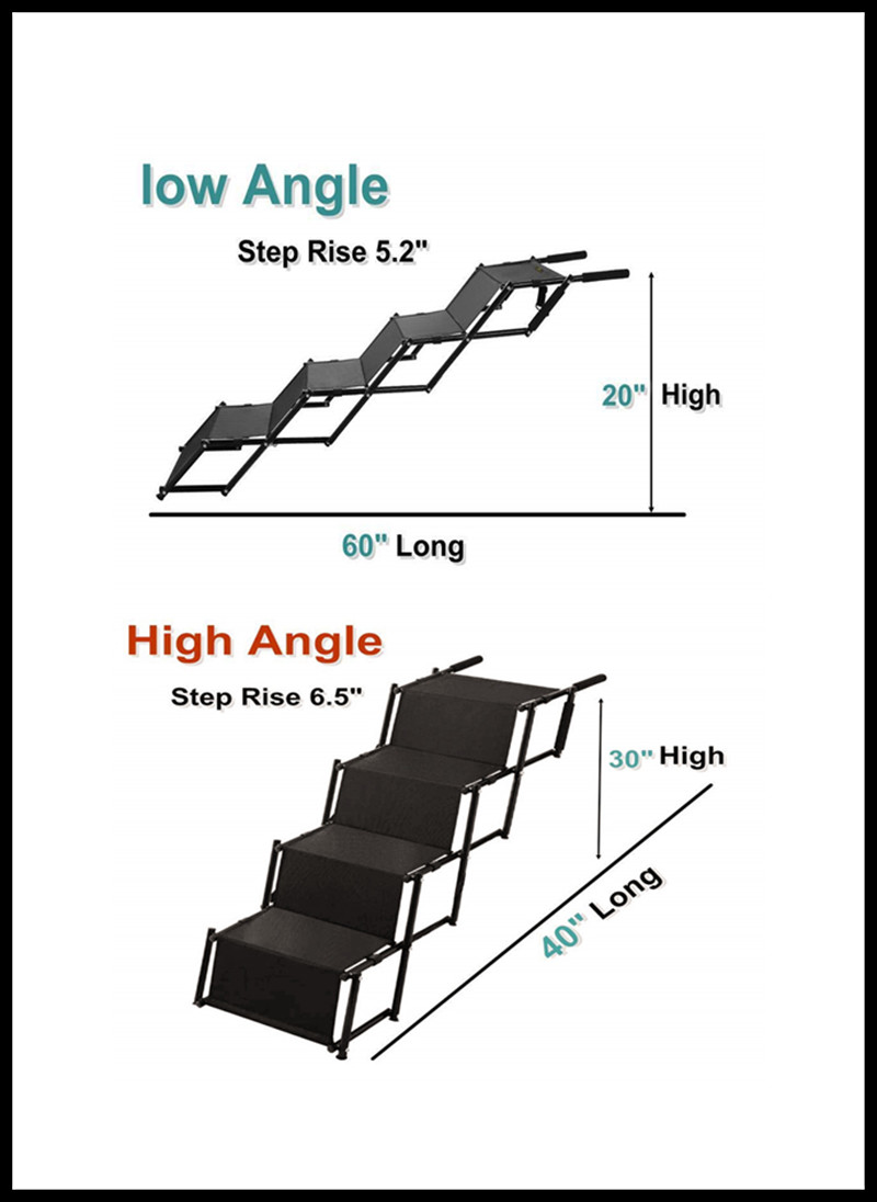 62*47*40cm Foldable Long Dog Ladder Pet Dog 3 Step Stairs For Small Dog Cat