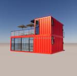 Aluminum Alloy Windows Luxury Commercial Prefab Construction House with Wall 50