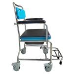 Blue Medical Safety Shower Toilet Chair With Wheels Easy Cleaning
