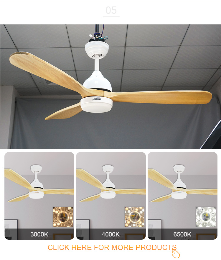 Switch Remote Control 52 Inch LED Ceiling Fan with 3 Solid Blades and LED Lights
