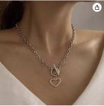 Romantic Silver Stainless Steel Fashion Necklaces Vintage Love Heart Pendant