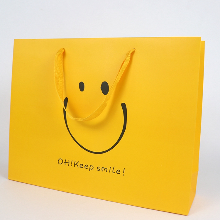 High End Luxury Retail Foldable Colored Cardboard Cute Paper Shopping Bags with Custom Pattern
