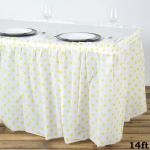 Light Yellow Modern Plain Style Square table skirt Party Event Supplies