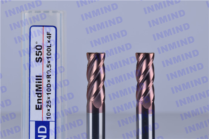 10*R1.0 Corner Radius end mill upto HRC65 4 Flute high hardness R0.5 Corner TiSiN Coating