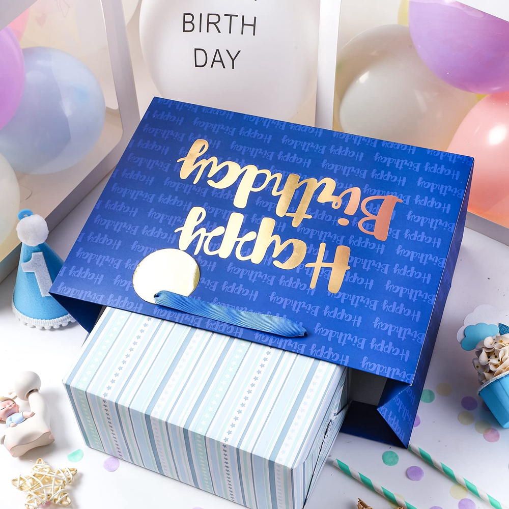 Custom Pattern Type Zhejiang Happy Birthday Party Souvenir Handle Paper Gift Shopping Bags