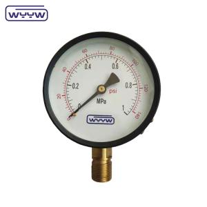 Quality good price black steel case bourdon tube 100mm pressure gauge ms case brass thread M20x1.5 or 1/2&quot;BSP wholesale