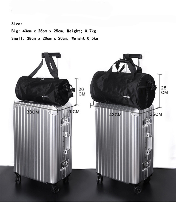 250MM Basketball Training Black Nylon Travel Gym Bag Duffle Gym Fitness
