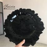 ZT-P056 Clear Silver Rim Decoration Glass Charger Plate For Home Wedding