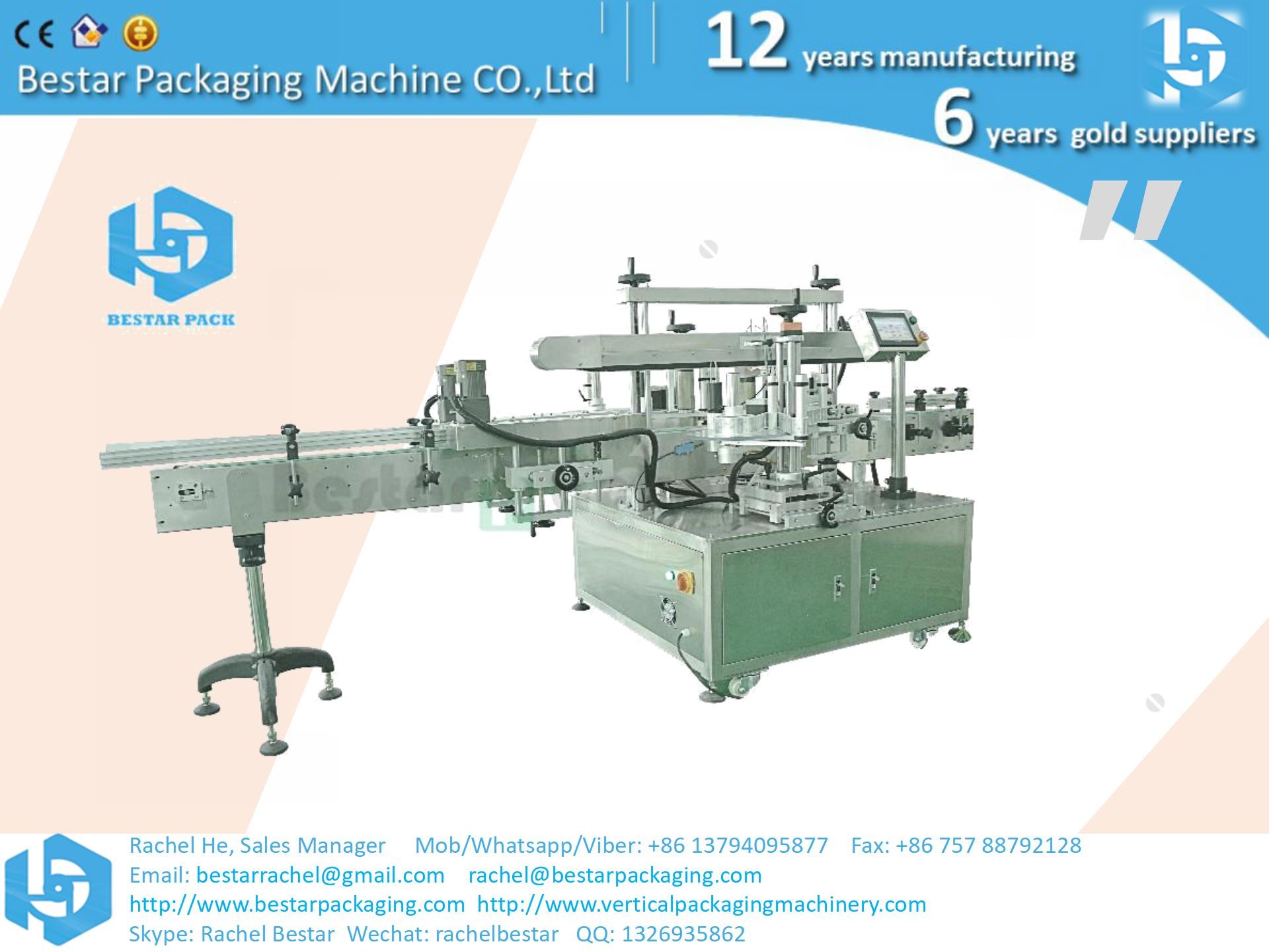 Automatic sanitizer bottle orientation sticker labeling machine