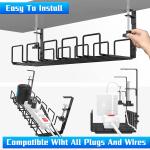 No Drill Steel Mesh Cable Organizer Under Table Cable Duct Desk for Easy Cable