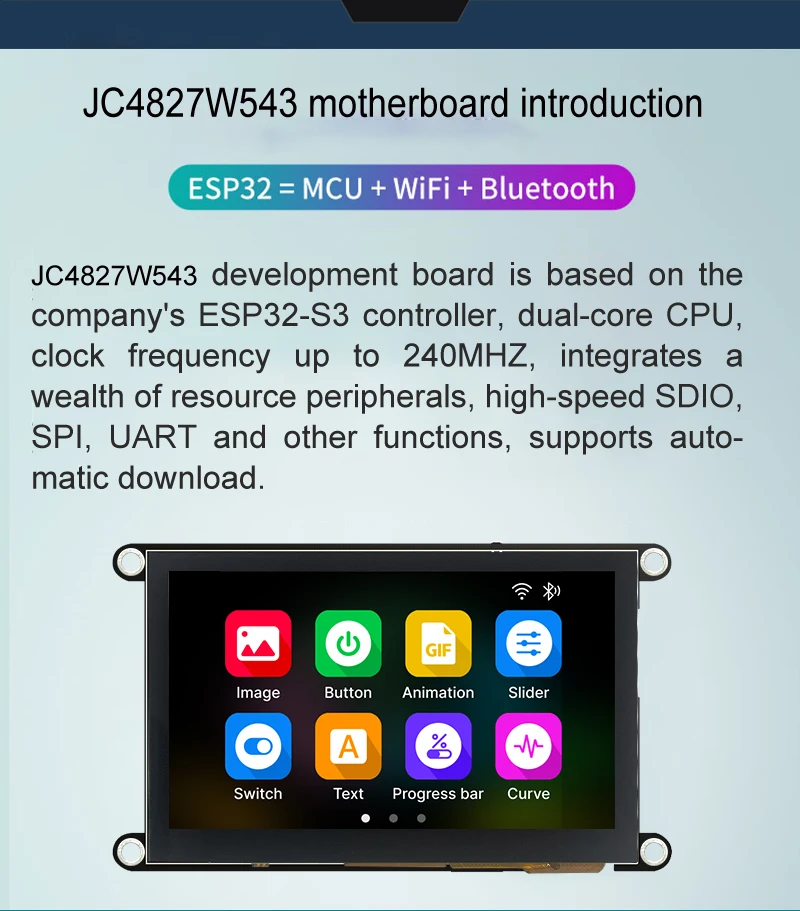 Customizable HMI Display Module RGB 65K Color 4.3Inch 120*70.2 Mm