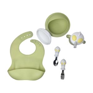 Quality Cartoon Character Shape Baby Silicone Bib Bowl Spoon Set Bpa Free wholesale