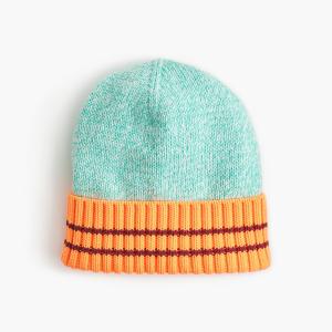 Quality BOY'S 100% COTTON KNITTED STRIPE CUFF BEANIE HAT wholesale
