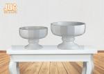 Footed Glossy White Fiberglass Flower Pots Floral Arrangement Display