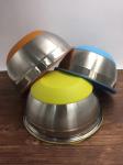 Stainless Steel Metal Salad Bowl With Lid 1.25L-5L Silicone Bottom