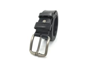 Quality 3 Lines Stitch Mens Leather Dress Belt Pin Buckle 1.5 Wide Black And Brown Color wholesale
