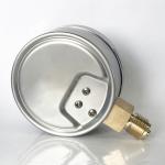 SUS 304 Radial Pressure Gauge 600 Mbar Bellows Manometer Brass Connection