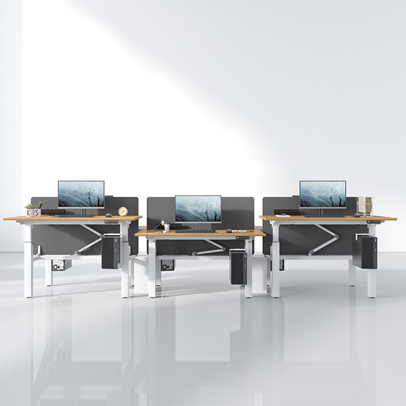 Modern Electric Standing Table Back To Back Height Adjustable Workstation Office Desk