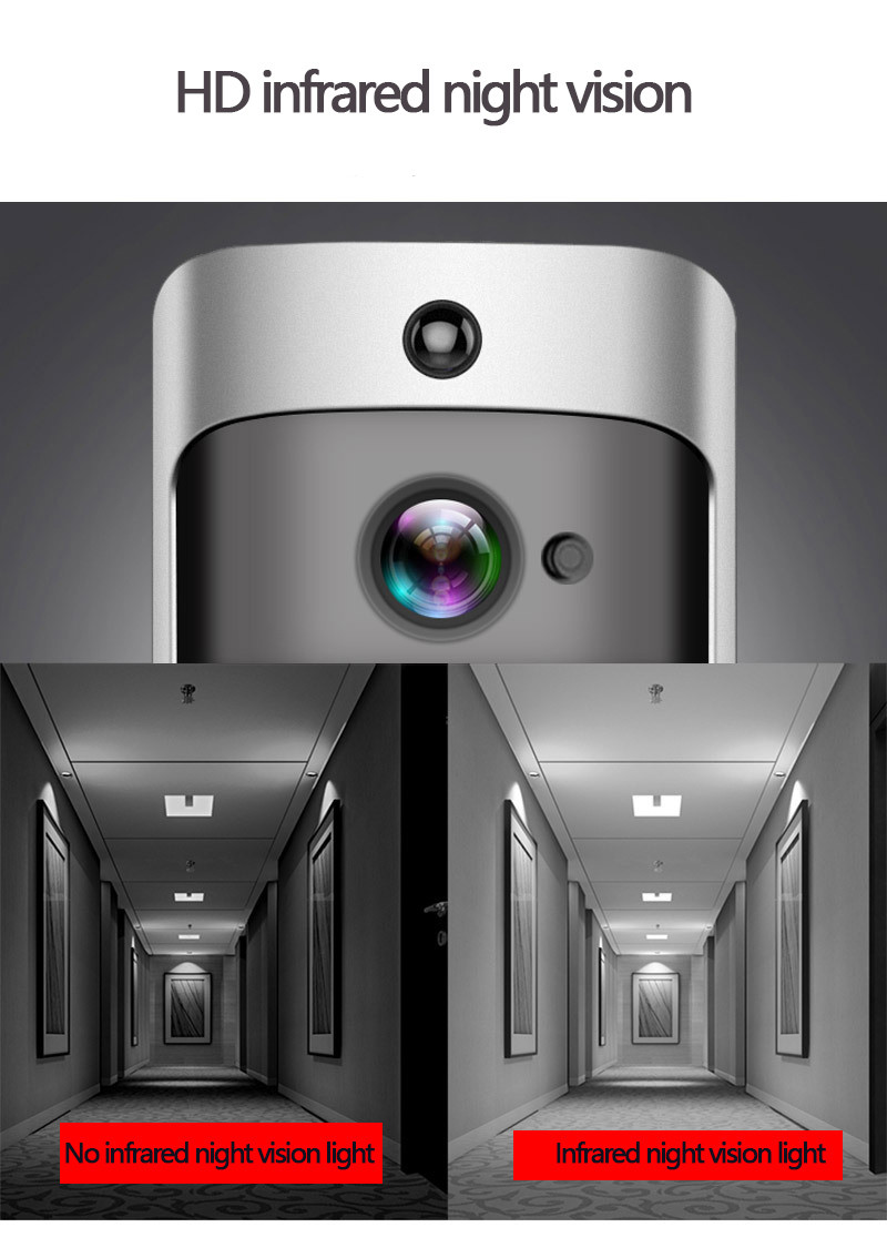 WiFi 720P Video Smart Home Wireless Doorbell PIR Security Door Chine Bell With IR Night