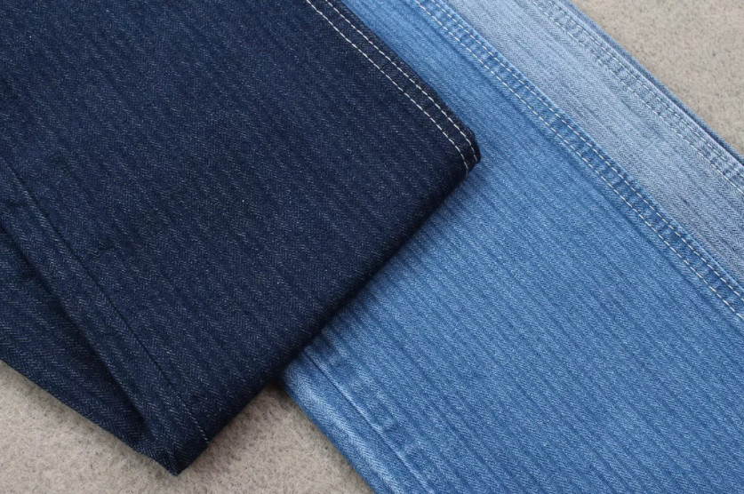 10.7 Ounce Twill Herringbone Denim Fabric OA Yarn Tencel Denim Dark Blue
