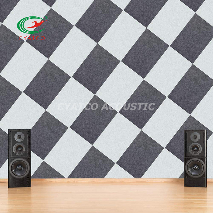 10 Pack PET Acoustic Panels Dark Grey Felt Rectangle Wall Panels Music Studios