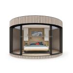 Galvanized Steel Square Tubes Structure Wooden Round House CE Luxury Modern