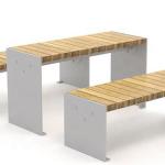 Contemporary Furniture 180cm Metal And Wood Garden Table