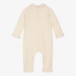 igh Quality Unisex CVC Fabric Cotton Baby Rompers Long Sleeve Solid Color Infant