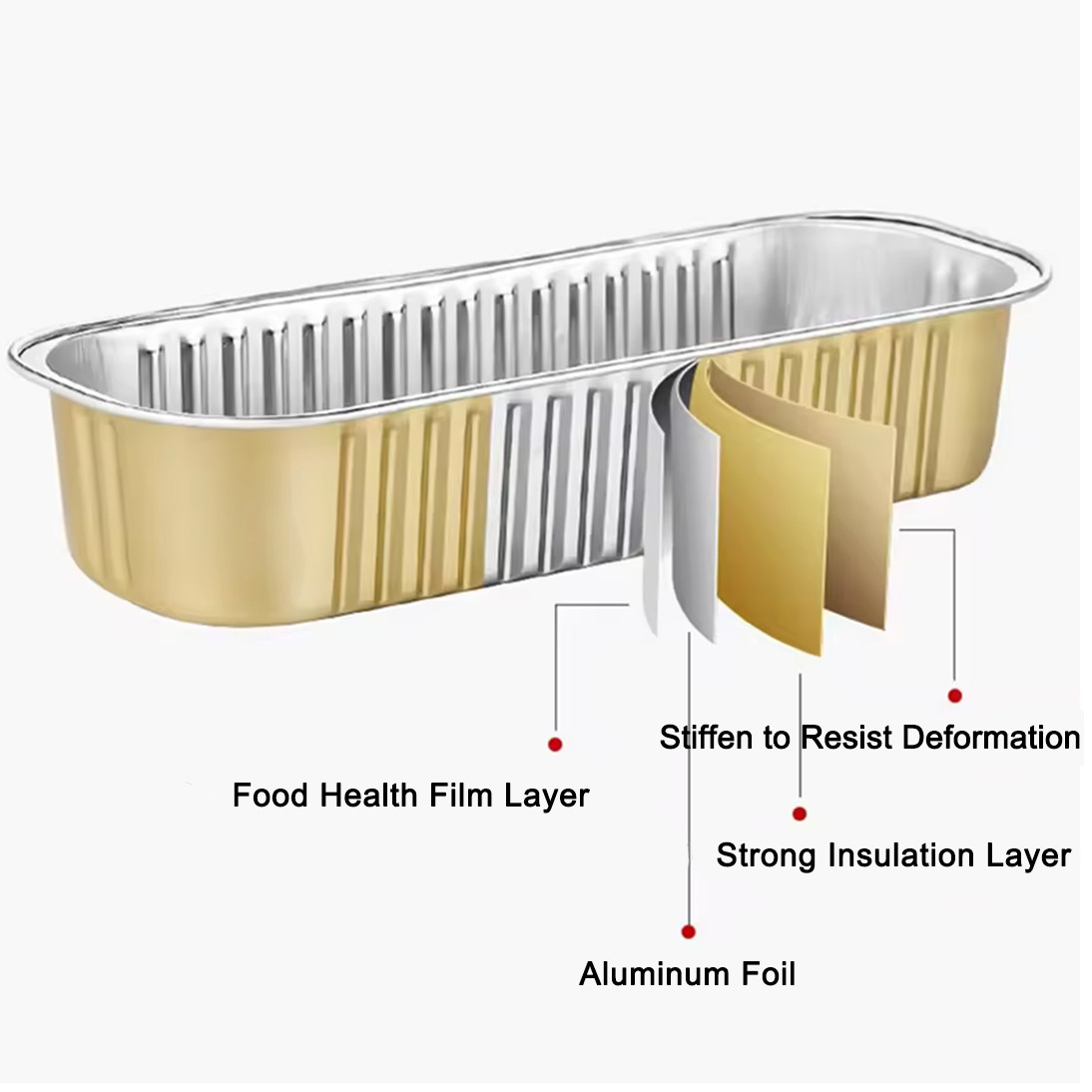 18oz Smooth Aviation Foil Container 520ml Aluminum Foil Lunch Box Aviation Grade