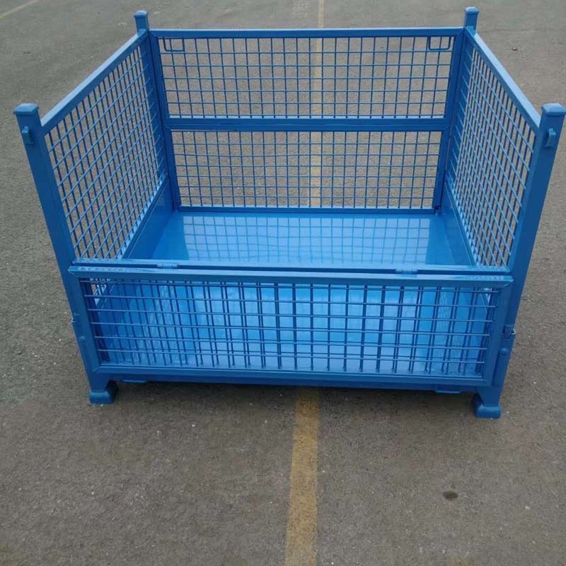 Durable Galvanized Steel Wire Mesh Container Stackable Box Metal Storage