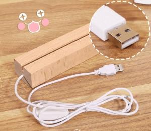 Quality OEM DIY Lighting Clear Acrylic Light Up Stand Desk Blank Warm Led With USB Charging wholesale