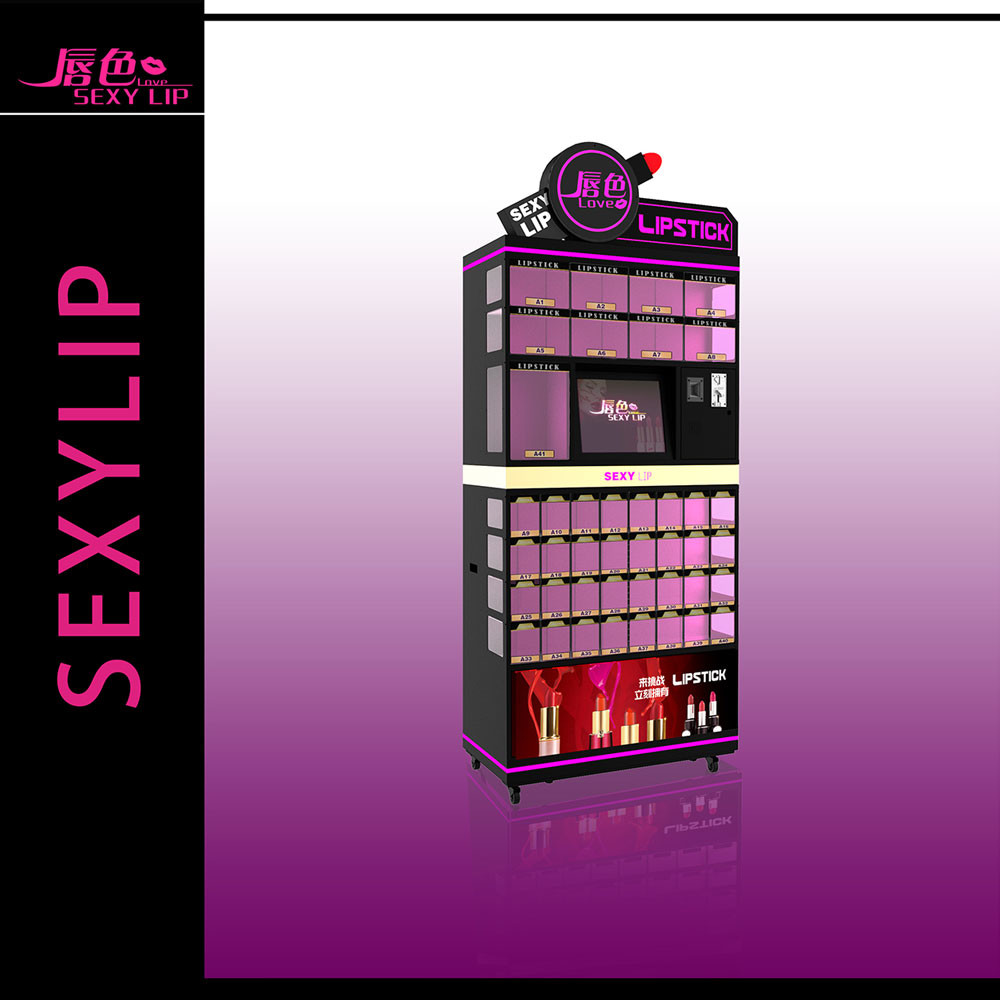 17 " LCD Screen Lipstick Vending Machine Video Type Black / Pink / Blue Color
