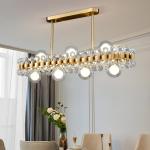 Rectangle color crystal chandelier for dining room kitchen island post modern