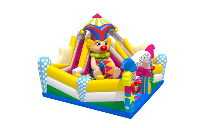 Clown Themed 6x6x4.9m Inflatable Combos Commercial Inflatable Bouncer For Children