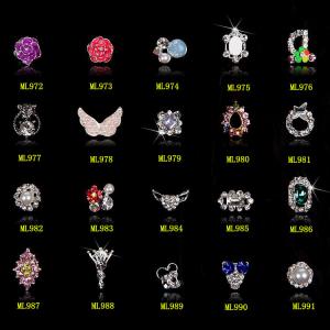 Quality 3D Alloy Jewelry Nail Art Decoration Rose Glitter Rhinestone ML972-991 wholesale